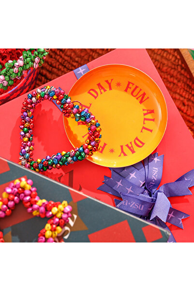 Zsa Zsa Zsu Nanpur Demir Dekoratif Tepsi 14x14x2.54 Cm Sarı