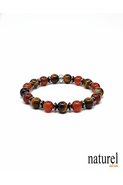 Naturel Tılsım عين النمر - سوار من حجر العقيق الطبيعي 8 مم