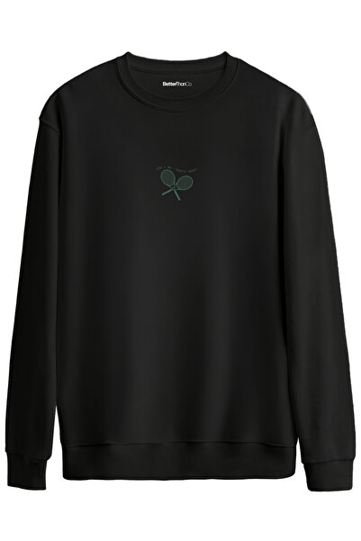 BetterThanCo سترة تنس ديت مطبوع برقبة دائرية قصة فضفاضة