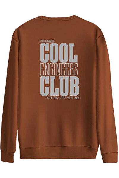 BetterThanCo Cool Engineers Club Printed Crew Neck Oversized Sweatshirt