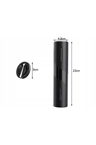 zola Electric bottle opener, with cutter, easy and quick to use, black, 23x4.8 cm
