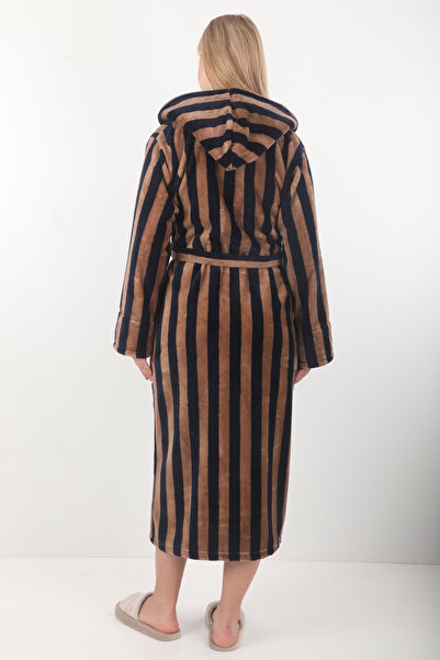 Wild Love Γυναικείο 100% μπαμπού ριγέ με κουκούλα μακρύ φόρεμα / μπουρνούζι