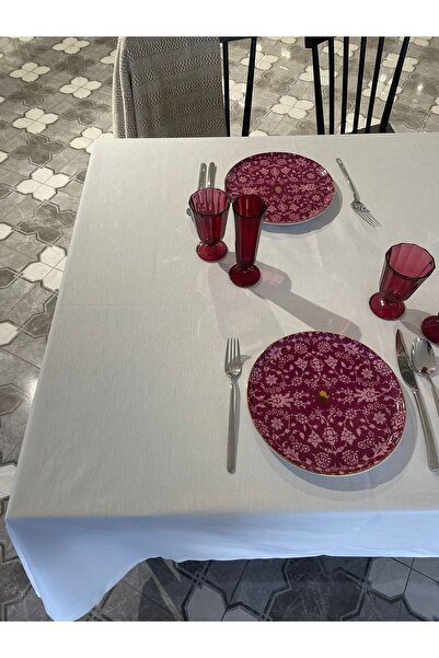 Lucien Home Seamless Plain White Tablecloth