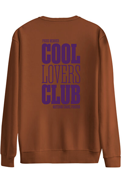 BetterThanCo Cool Lovers Club Printed Crew Neck Oversized Sweatshirt