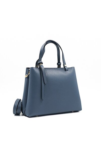 Posete Fagaras Martine Leather Purse - Light Blue, Casual Bag Made of Genuine Leather, Handbag, Bags