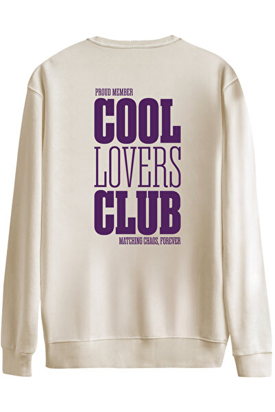 BetterThanCo Cool Lovers Club Printed Crew Neck Oversized Sweatshirt