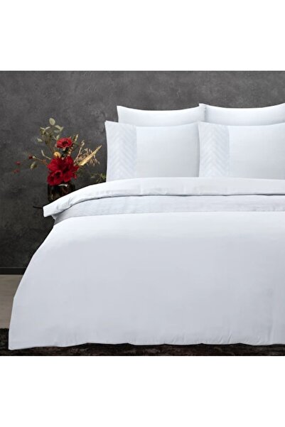 OEM Monte Negro White Bed Linen Set, 200x220 cm, 3 pcs, microfiber, 2 pillowcases 60x70 cm, snap closure