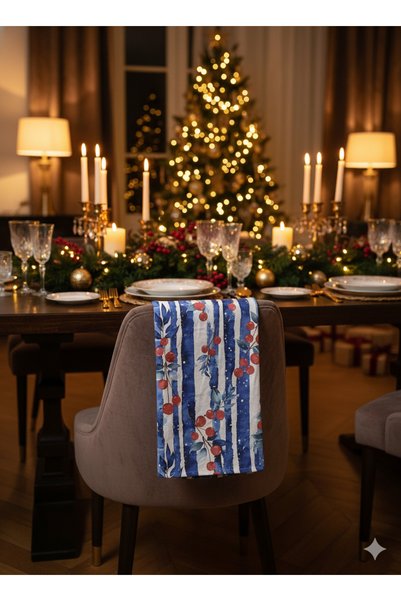 Elvya Christmas | %100 Pamuk Baskılı Kurulama Bezi – 40×60 cm Yılbaşı Temalı