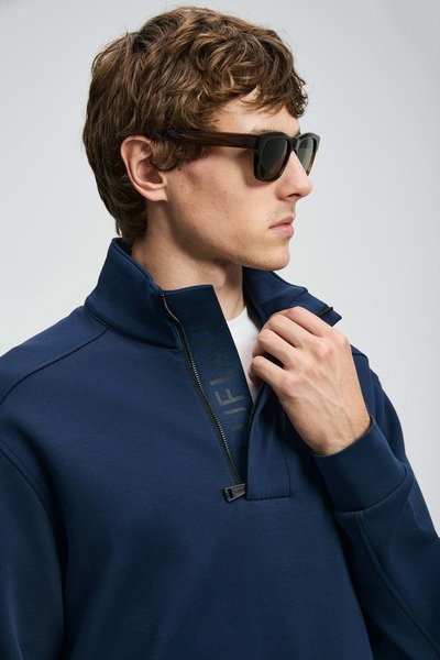 Lufian 112030185 Ανδρικό φούτερ Wonder ΣΚΟΥΡΟ ΜΠΛΕ