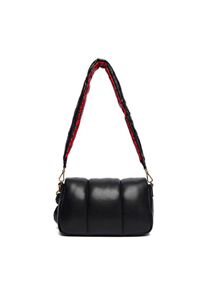 Love Moschino Women Sequin Leather Adjustable Strap Metal Logo Black Shoulder Bag Jc4318Pp0Nkm1-00A