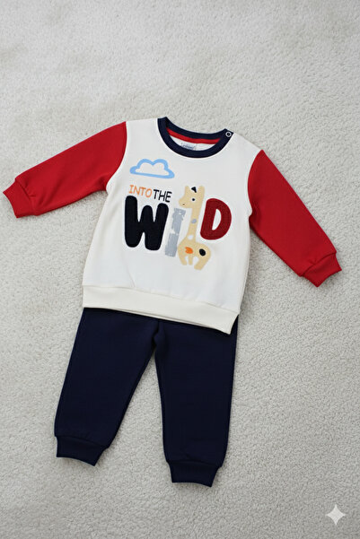 EYMİRGİYİM Embroidered Giraffe B Printed Combed Cotton 100% Cotton Baby Boy Children's 2-Piece Set 9