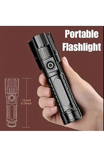 emaar fashion Çok Fonksiyonlu Yüksek Güçlü Teleskopik Zoomlu LED El Feneri