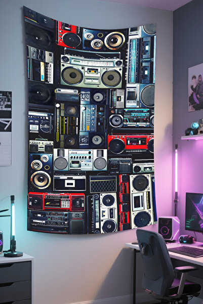 RUGRUMBA غطاء جداري بتصميم موسيقي - قماش عالي الجودة، سجادة جدارية