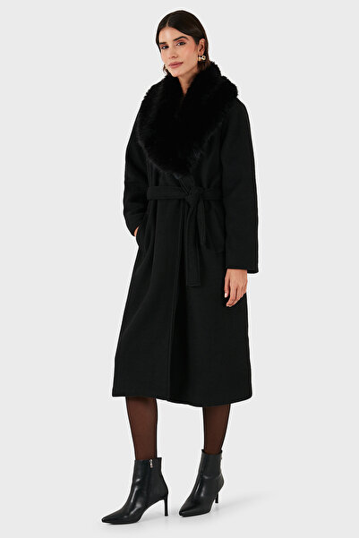 Via Dante Relaxed Fit Soft Fur Shawl Collar Coat Coat 6909660