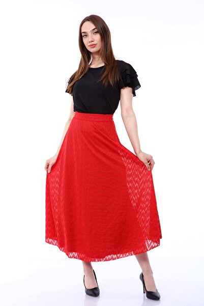 Asees Zigzag Knitted A-Line Skirt