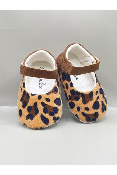 BEBLUXBABY Leopar Babet Kız Bebek Ayakkabısı