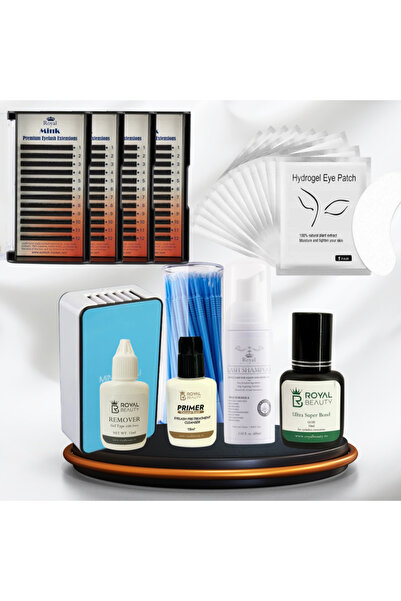 Royal Beauty Mink Eyelash Extensions Beginner Kit CC 0.10, 4 boxes + Glue, Primer, Remover –