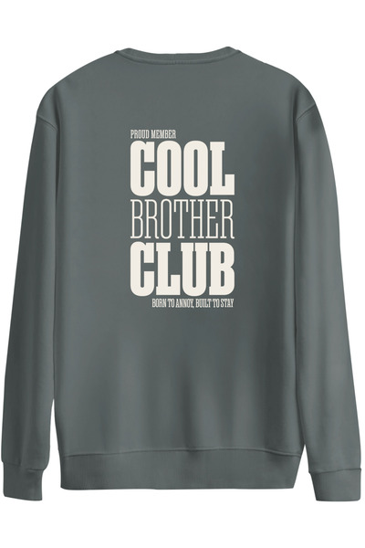BetterThanCo Cool Brother Club Printed Crew Neck Oversized Sweatshirt