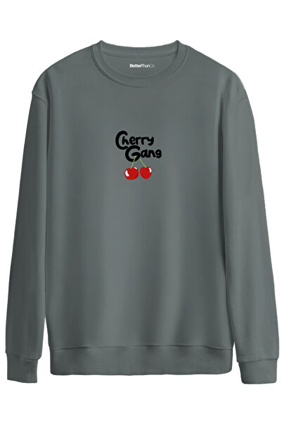 BetterThanCo سترة تشيري جانج مطبوع ذات الرقبة الدائرية قصة فضفاضة