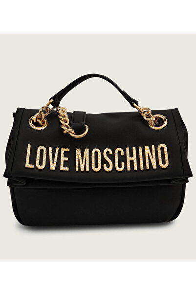 Love Moschino Women's Leather Metal Buckle Closure Adjustable Strap Black Shoulder Bag Jc4309Pp0Nkd0-00A