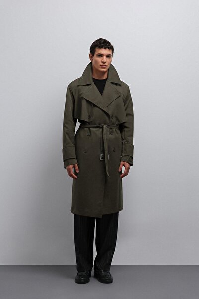 Antioch Khaki Relax Fit Men's Trench Coat