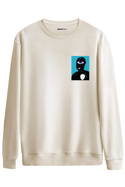 BetterThanCo Oracle Eye cu imprimeu guler rotund supradimensionat Swea tricou