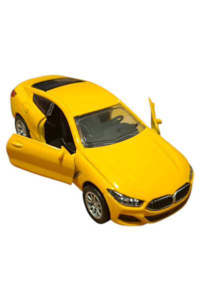 Vision XXI BMW 8 Series Coupe, Diecast Metal Model Car, 1:32, Spring Mechanism, 12 cm, Yellow
