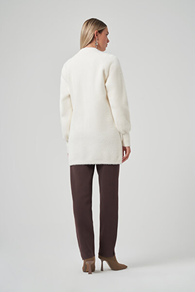 Nuss Pocket Detail Angora Cardigan 7008 Ecru