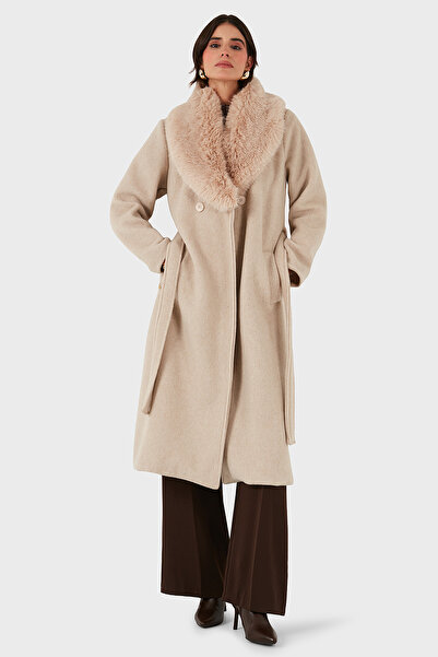 Via Dante Relaxed Fit Soft Fur Shawl Collar Coat Coat 6909660