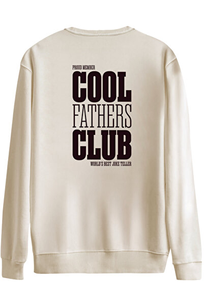 BetterThanCo Cool Fathers Club Printed Crew Neck Oversized Sweatshirt