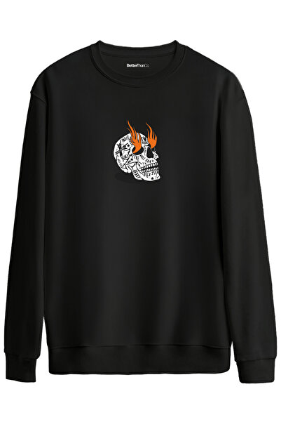 BetterThanCo Rock Star Printed Crew Neck Oversized Sweatshirt