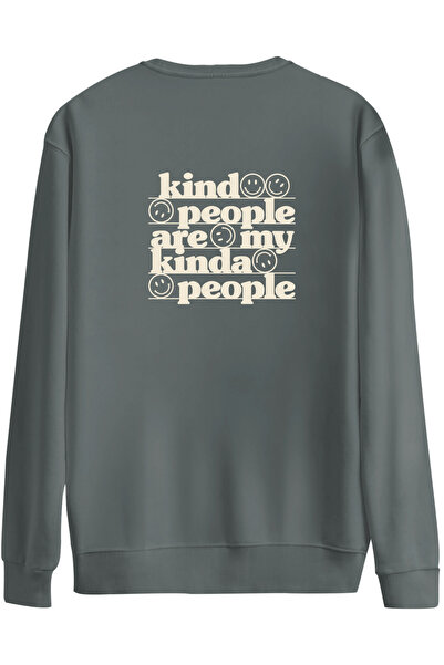 BetterThanCo Be Kind Printed Crew Neck Oversized Sweatshirt