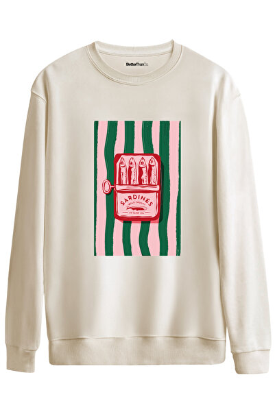 BetterThanCo Світшот з великим коміром і принтом «Сардини»