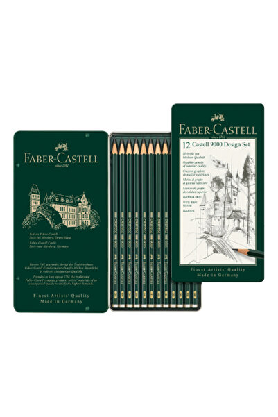 Faber Castell مجموعة أقلام رصاص جرافيت CASTELL 9000 Design مكونة من 12 قلمًا