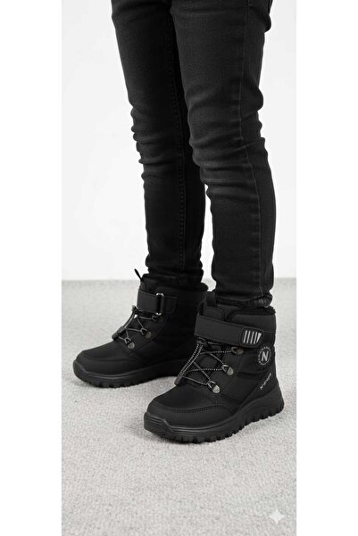 McDark Cizme cu fermoar din shearling pentru băiat negru