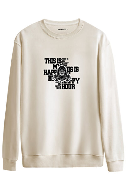 BetterThanCo Світшот з принтом Happy Hour з великим коміром