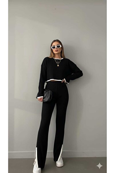 Cemre Life New Deux Women's Slit Detailed Knitwear Set