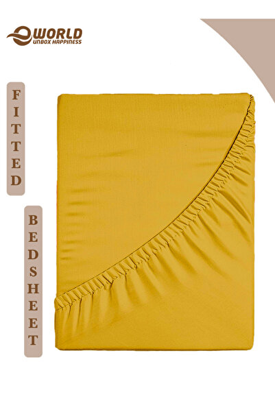 Eworld Queen Size Microfiber Fitted Bedsheet with Deep Pocket, Soft & Washable