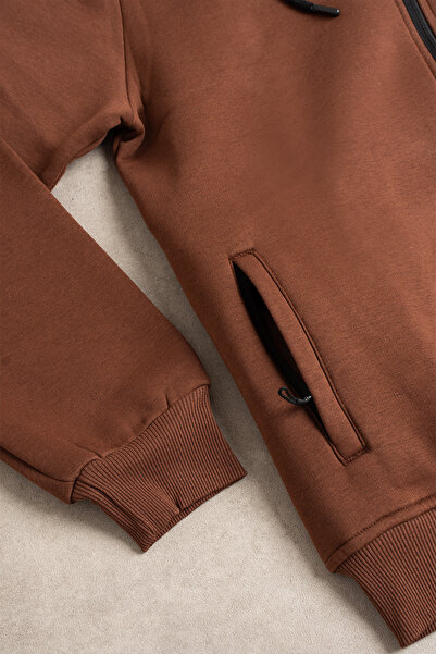 grand coco Men's 3-thread fabric brown k jacket