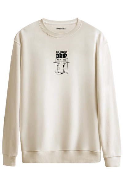 BetterThanCo Morning Drip Printed Crew Neck Oversized Sweatshirt