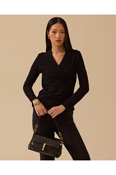 SEÇİL Kruvaze Drapeli Triko Bluz