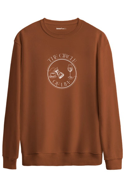 BetterThanCo Cercul vieții cu imprimeu guler rotund supradimensionat Swea tricou