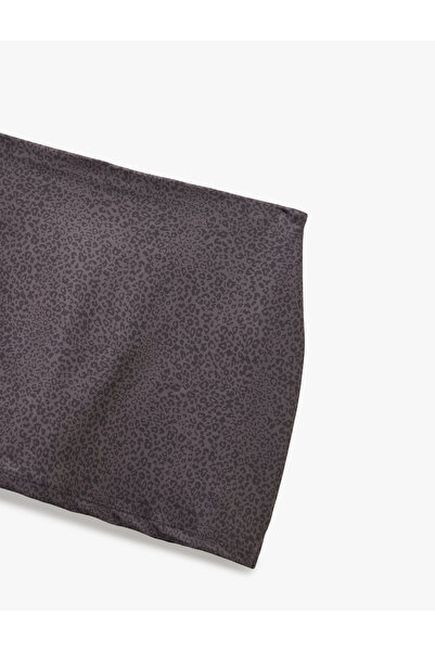 Koton High Waist Slim Fit Leopard Print Sports Mini Shorts Skirt