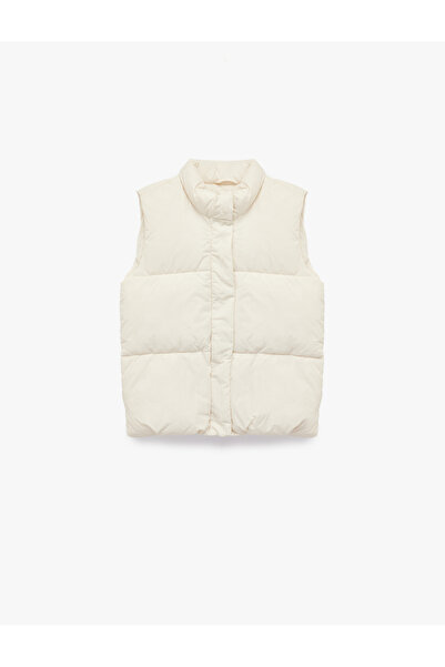 Koton Mock Neck Zippered Sleeveless Inflatable Vest