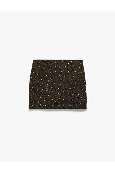 Koton X Melis Ağazat - A-Line Mini Skirt with Stone Detail