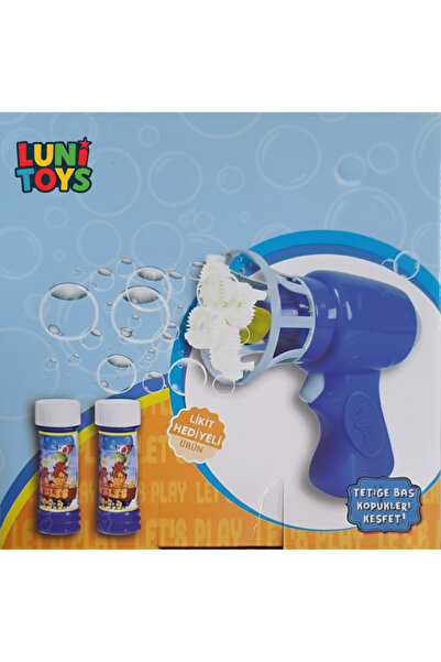 Foam Throwing Gun Blue Multi-Hole Bubble Gun with Toy Battery
