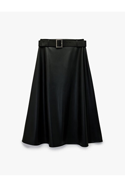 Koton Fusta din piele artificială cu centură Çan croială
