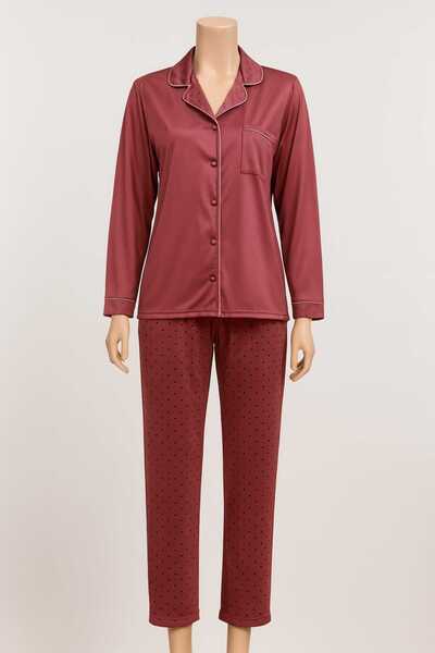lull sleepwear Women's Long Sleeve Soft Button down Pajama Set