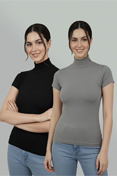 nacar çarşı Γυναικείο Σετ 2 τεμαχίων Lycra Stretch Half Fisherman Κοντομάνικο...