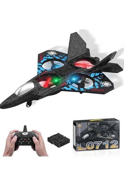 Generic L0712 RC Fighter Jet Airplane Toy with Remote Control – 2.4GHz, Auto‑Hover & 360° Flip,
